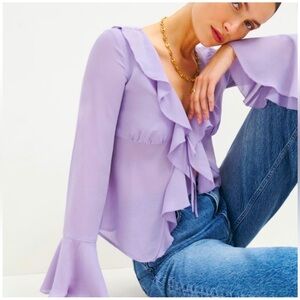 Reformation Sold Out Lissy Top in Lavender/Aura. Brand new. Never worn. R